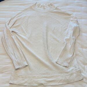 Free people ribbed mock neck tunic off white